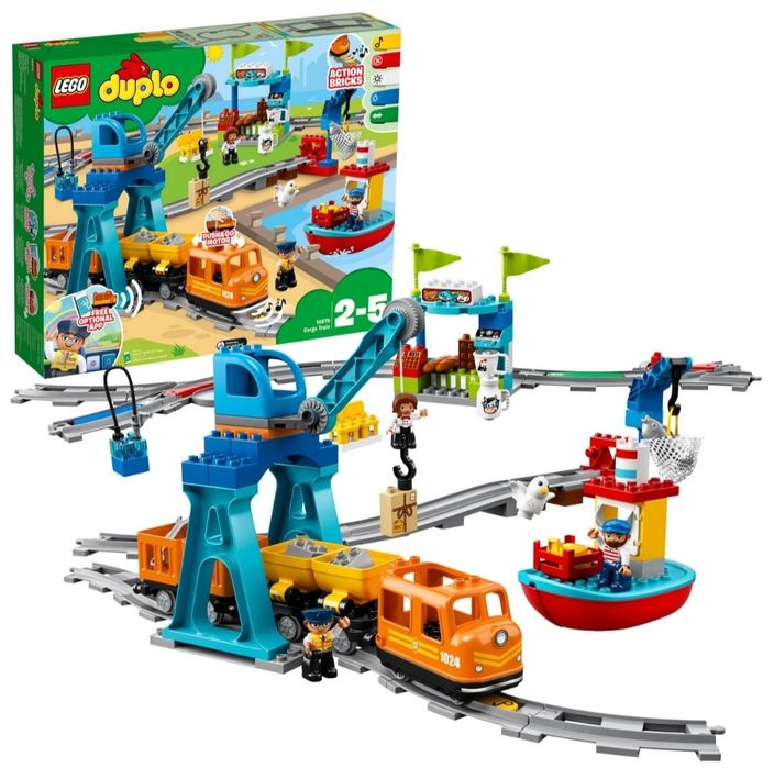 LEGO Duplo 10875 Pociąg towarowy nowy plus tory 10882