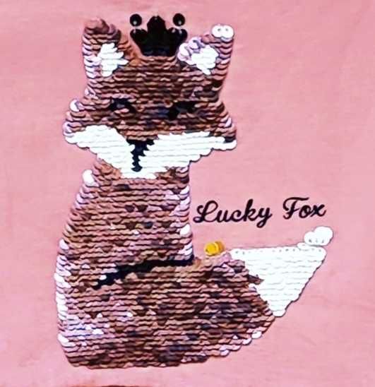 Różowa sukienka z cekinowym liskiem Sinsay 116 cm