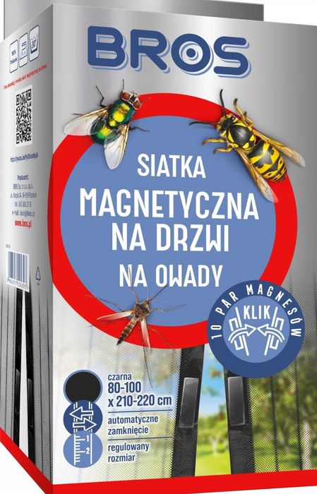 2* BROS Moskitiera Magnetyczna do Drzwi 100x220 cm Czarna na klik