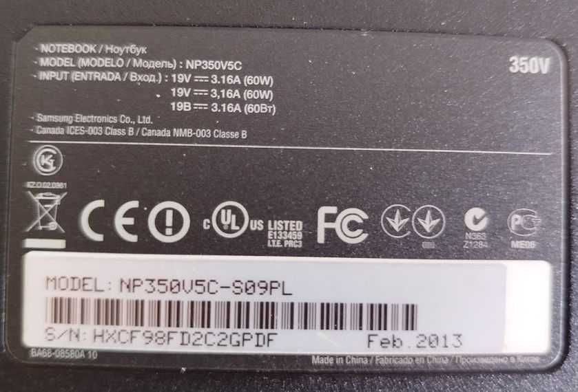 Samsung NP350VC5-cały na części