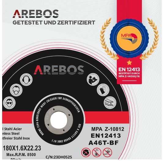 Tarcze tnące AREBOS 180 mm, 50 szt