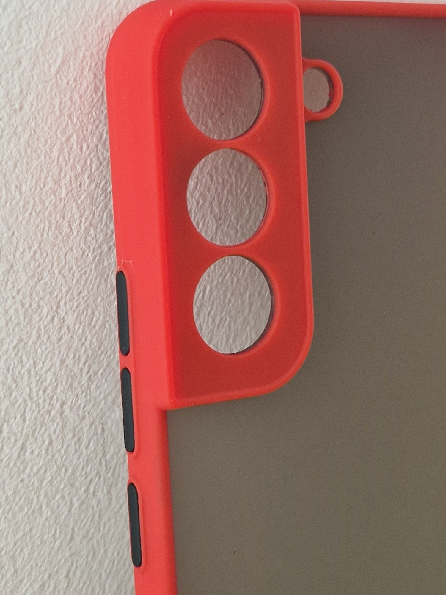 Vennus Color Button Bumper do Samsung Galaxy S22 Plus Czerwony