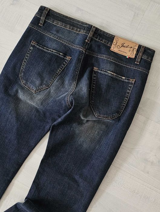 JUSTOR dzinsy zdobione włoskie roz L/XL