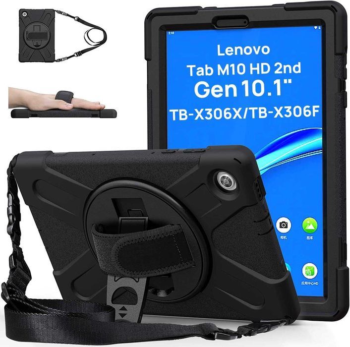 Gerutek etui pancerne 360 Lenovo Tab M10 10,1'' TB-X306XT X306F pasek