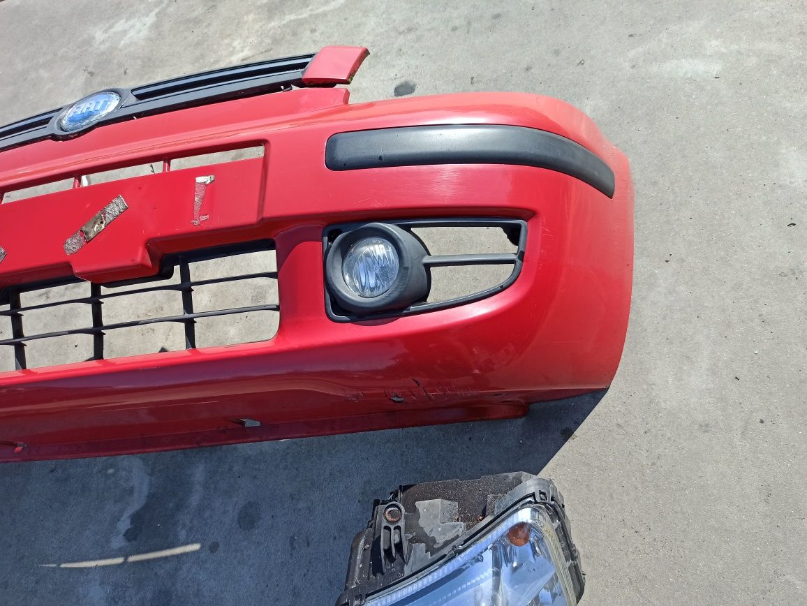 Zderzak przód kompletny grill atrapa halogeny lampy maska Fiat panda 2