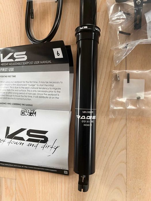 Sztyca KS Rage 31.6 skok 125 wspornik siodla myk manetka transfer yoke