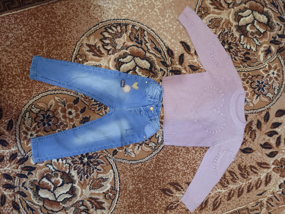 Набір, лот, пакет, речей на весну-осінь розмір 98 см джинси, светри