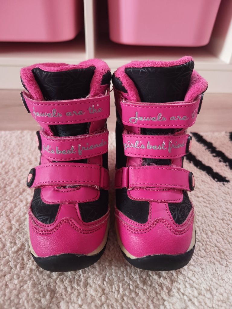 Buty zimowe dziewczęce kozaki/ śniegowce 25