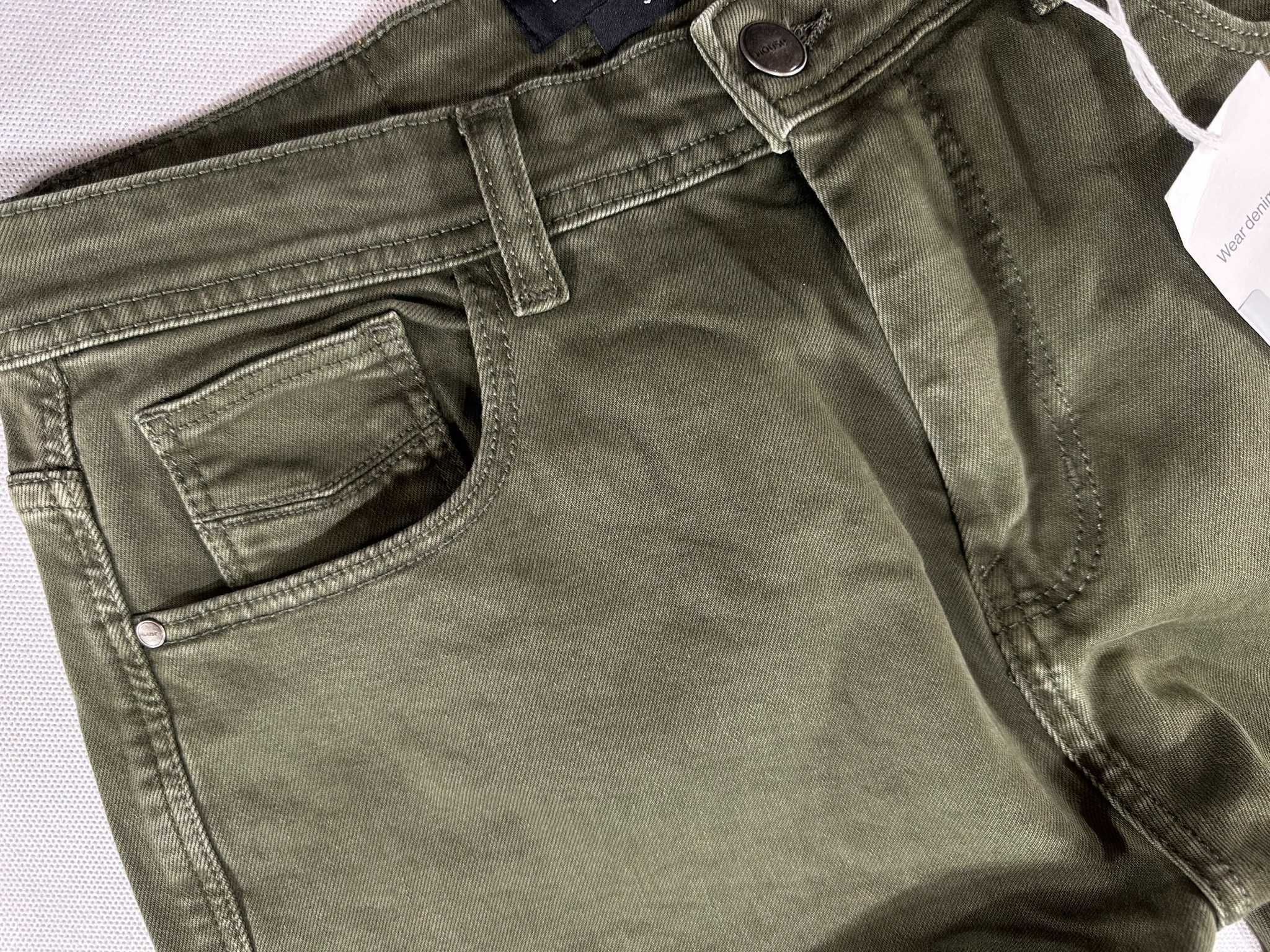 HOUSE jeans khaki bojówki cargo slim fit W32L34 82cm