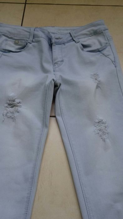 DENIM skinny spodnie z dziurami S