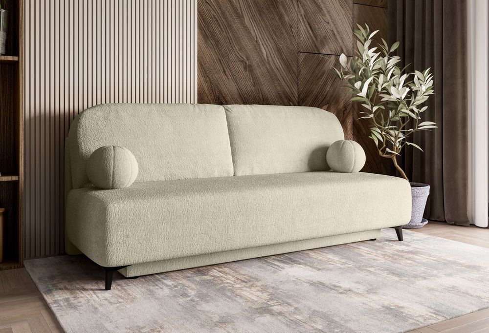 Sofa RIO Bouclé – Kanapa Tapczan Nowoczesna Funkcja Spania Baranek