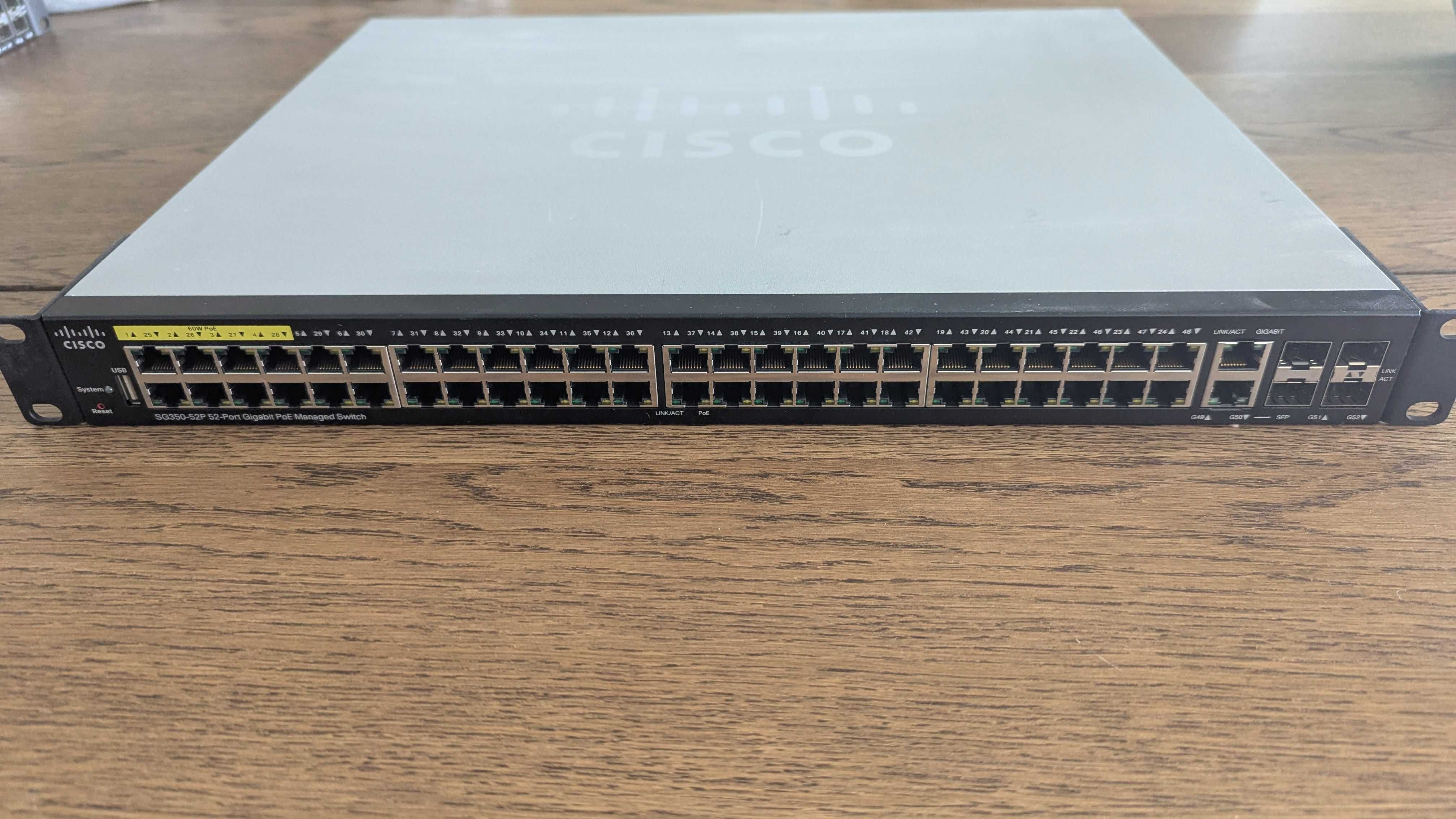 Switch Cisco SG350-52P – 52 portas Gigabit PoE+