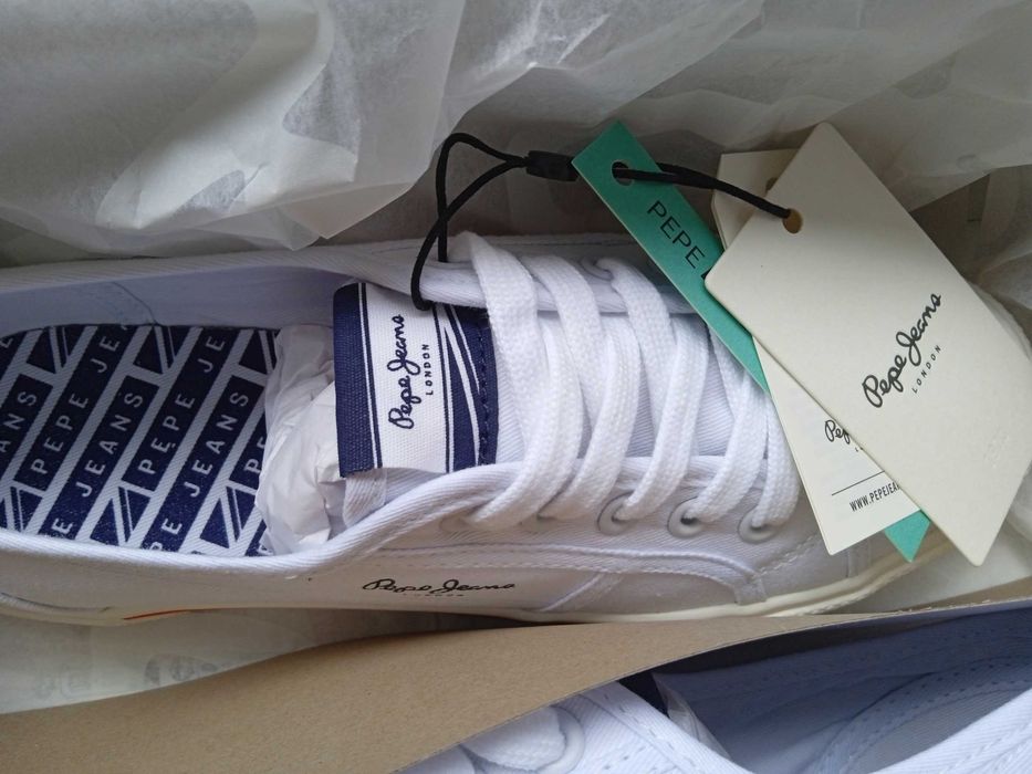 Okazja ! Pepe Jeans London oryginalne modne białe trampki tenisówki