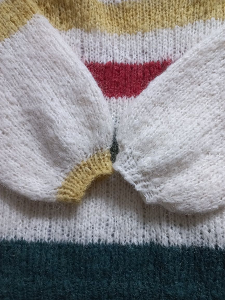 Sweter 100% wełna ręcznie wykonany hand made