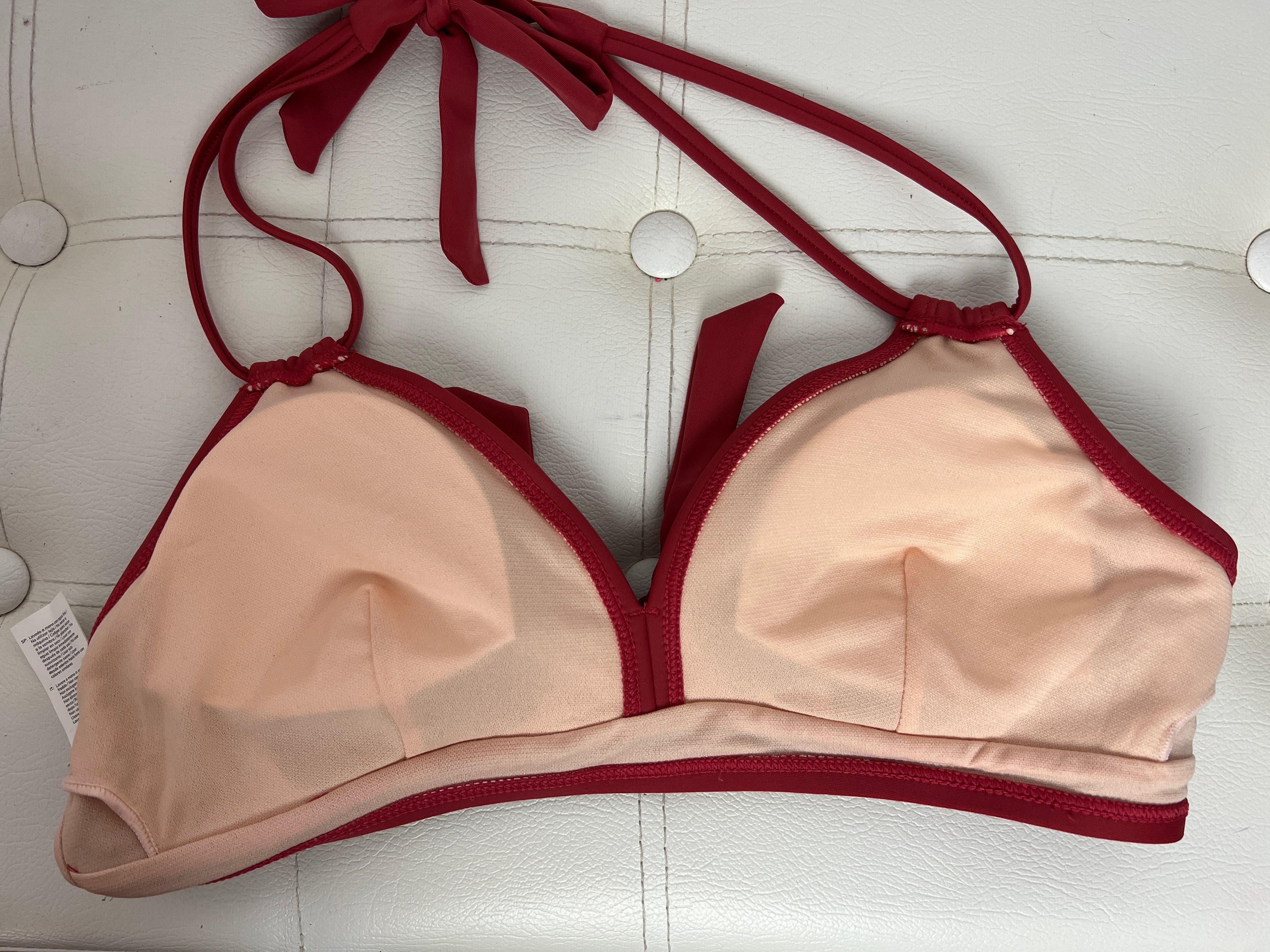 Strój kąpielowy bikini  cupshe L 40 bordo dwuczęściowy czerwone wino