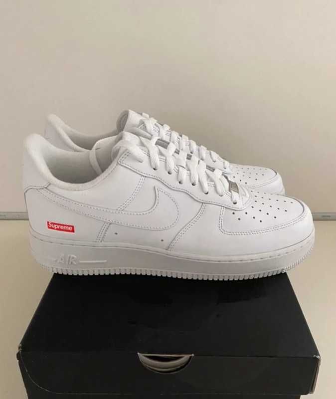 AF1\Powietrze*airDamskieNikeForce1SupremeWhite UnisexTrampki Rozm.45