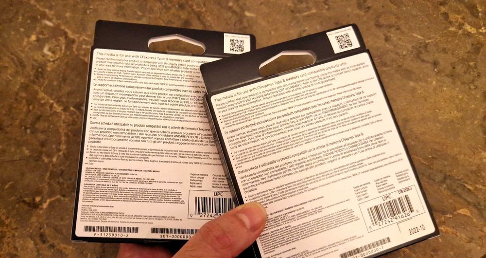 2 X CFexpress B 128 GB Sony Tough NOVOS