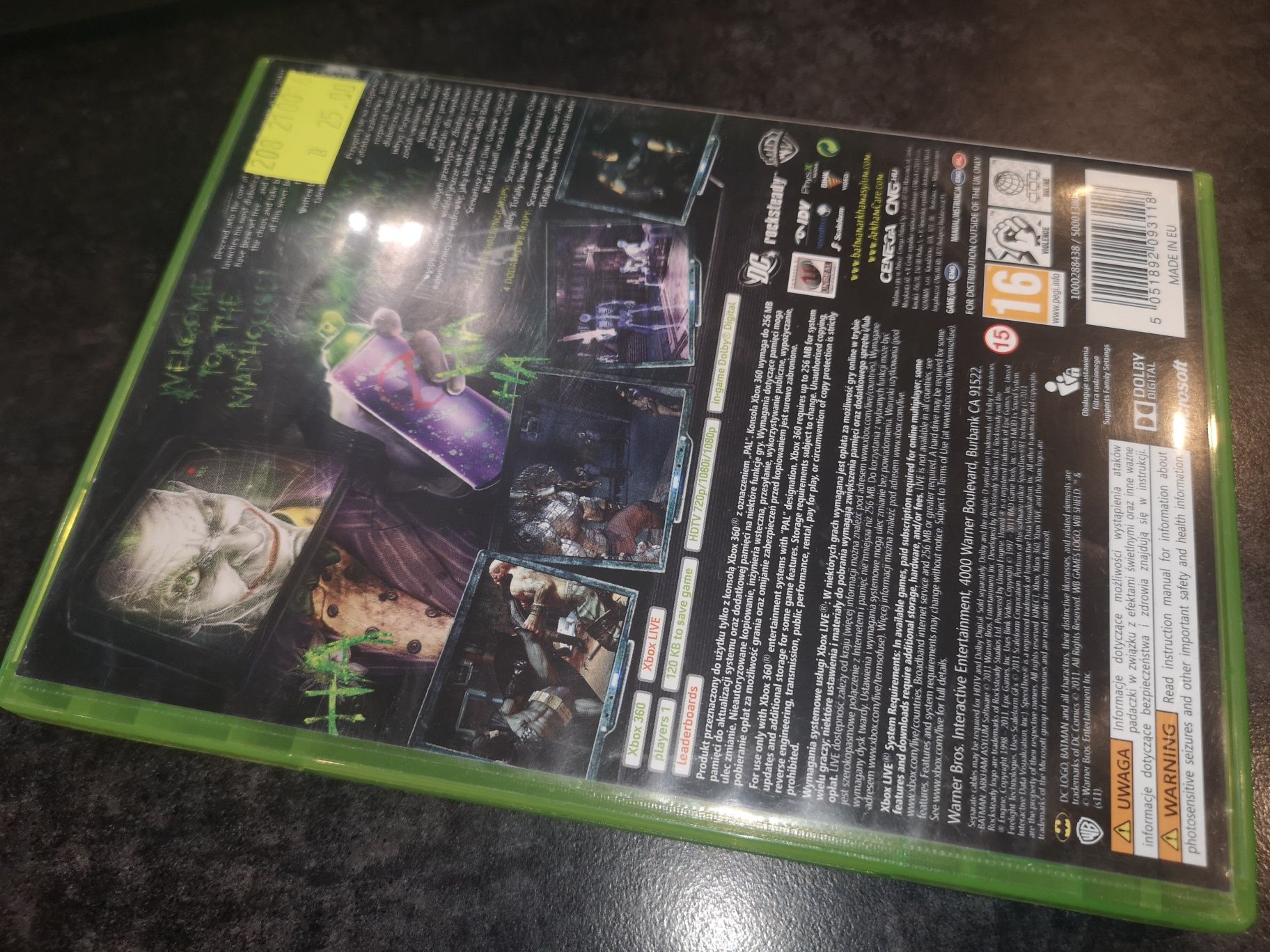 Batman Arkham Asylum GOTY XBOX 360 gra (możliwość wymiany) kioskzgrami