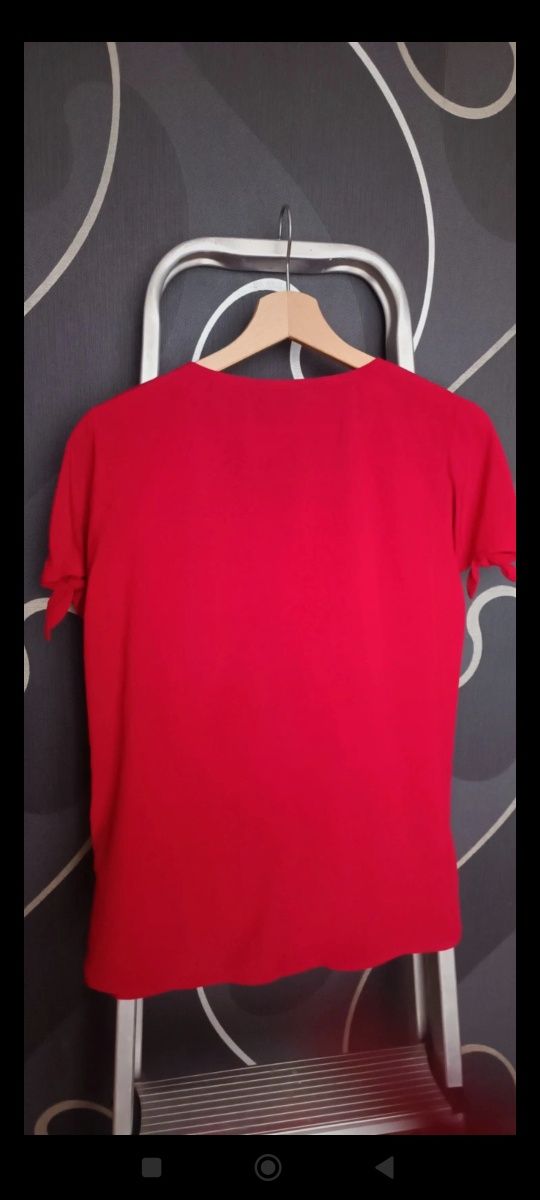 House elegancka czerwona bluzka XS