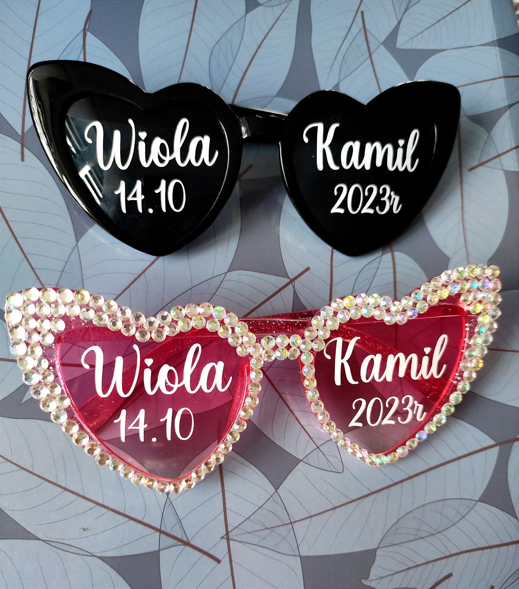 Okulary serca na wesele