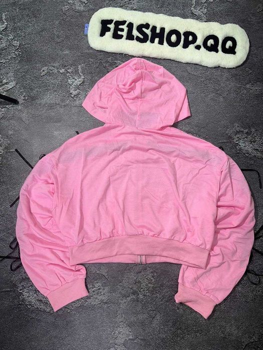 PRINC355 RIBBON CROP ZIP HOODIE BABY вкорочене худі зіпка yk2 sk8