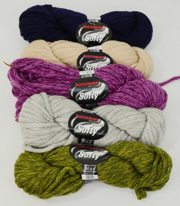 55.Włóczka Austermann 98%Merino 2%Polyamid mix zestaw 250g