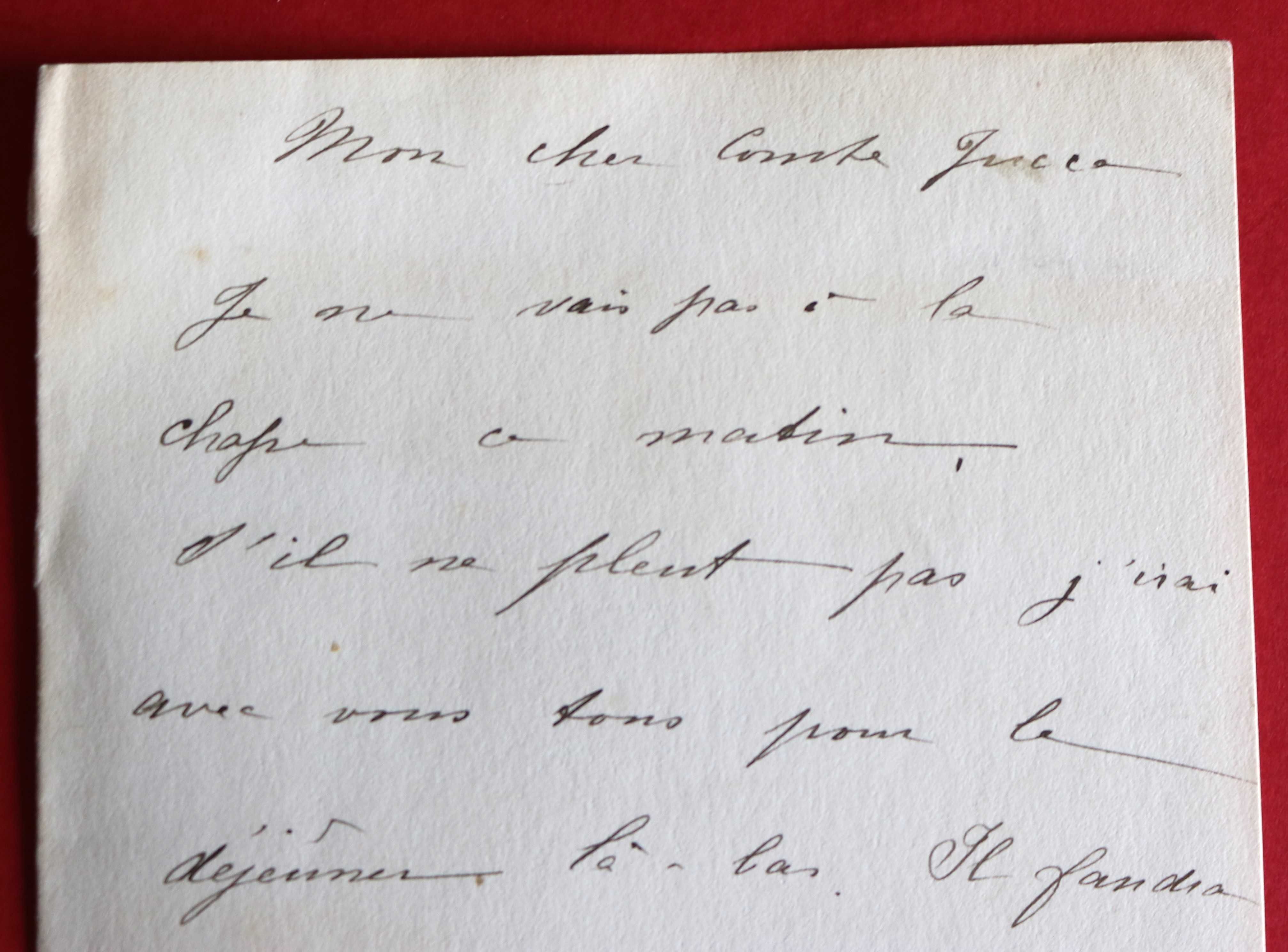 Princesa D. Amélia Duquesa de Bragança carta a Conde de S. Mamede