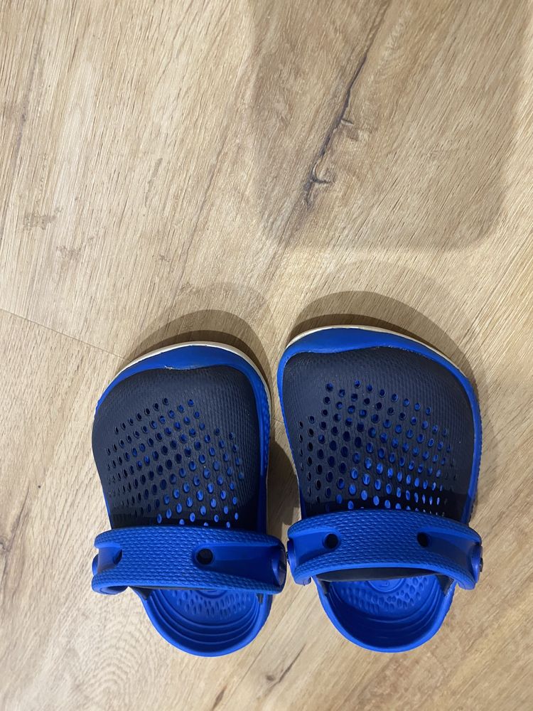 Тапки шльопанці сабо дитячі c6 Crocs Blue Litle Ride 23р13.5см Крокс