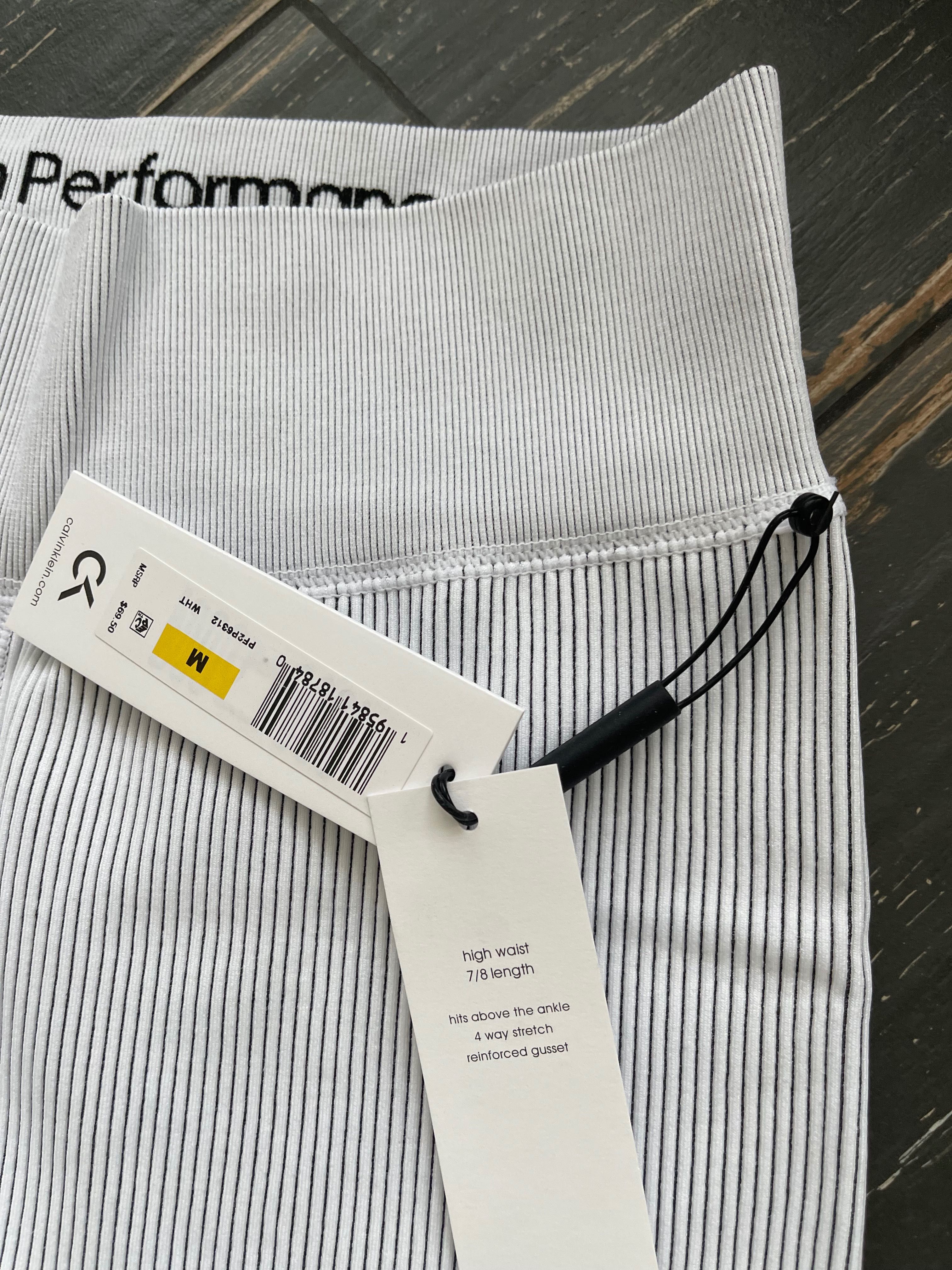 Calvin Klein лосины с высоким поясом в тонкую полоску. Р М