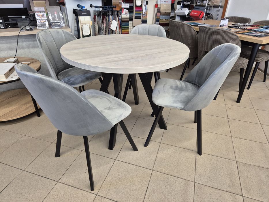 Wyprzedaż! Stoły okrągłe rozsuwane do 2m + 4 krzesła dostępne od ręki