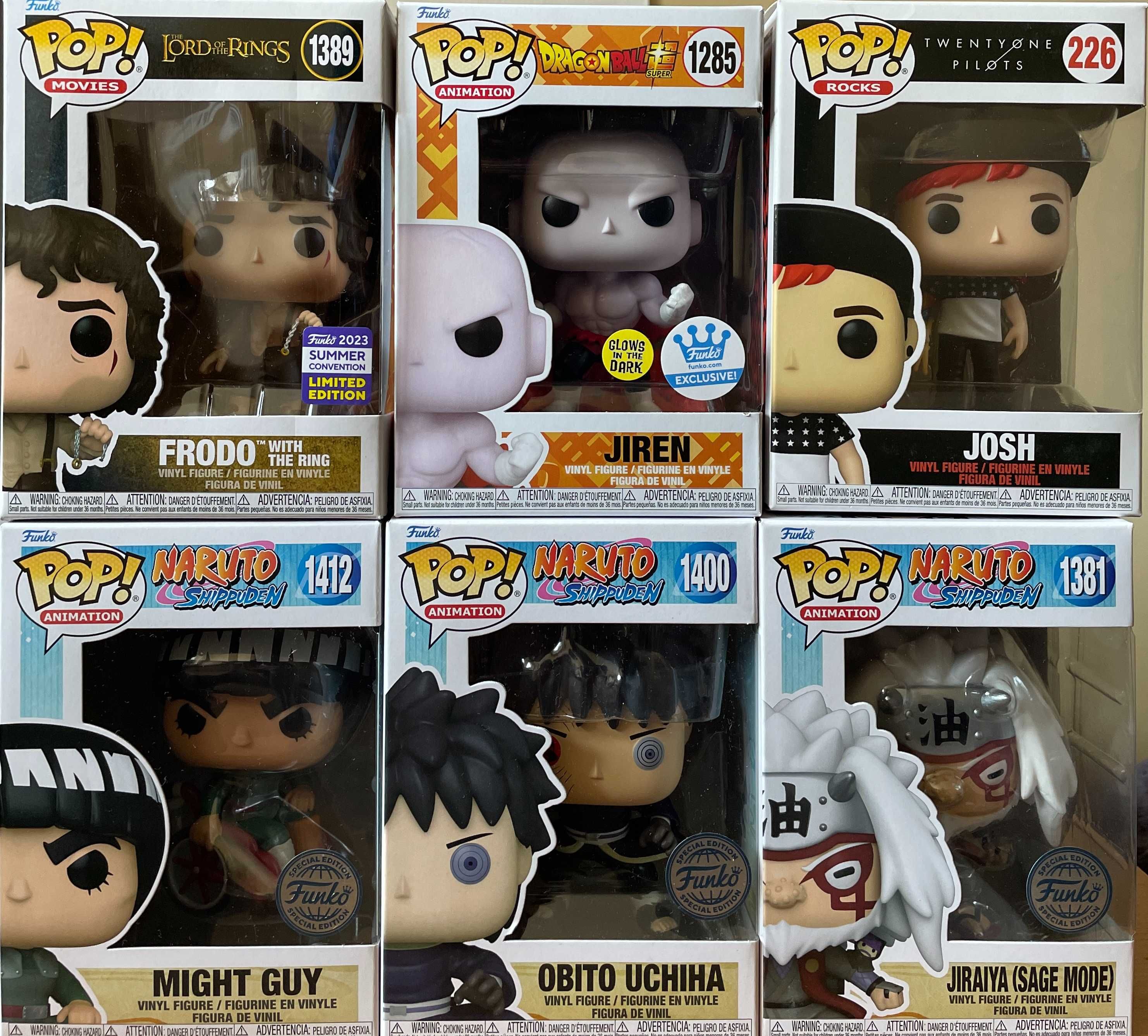 Funko Pop LOTR, Twenty One Pilots, Naruto, Star Wars, MHA