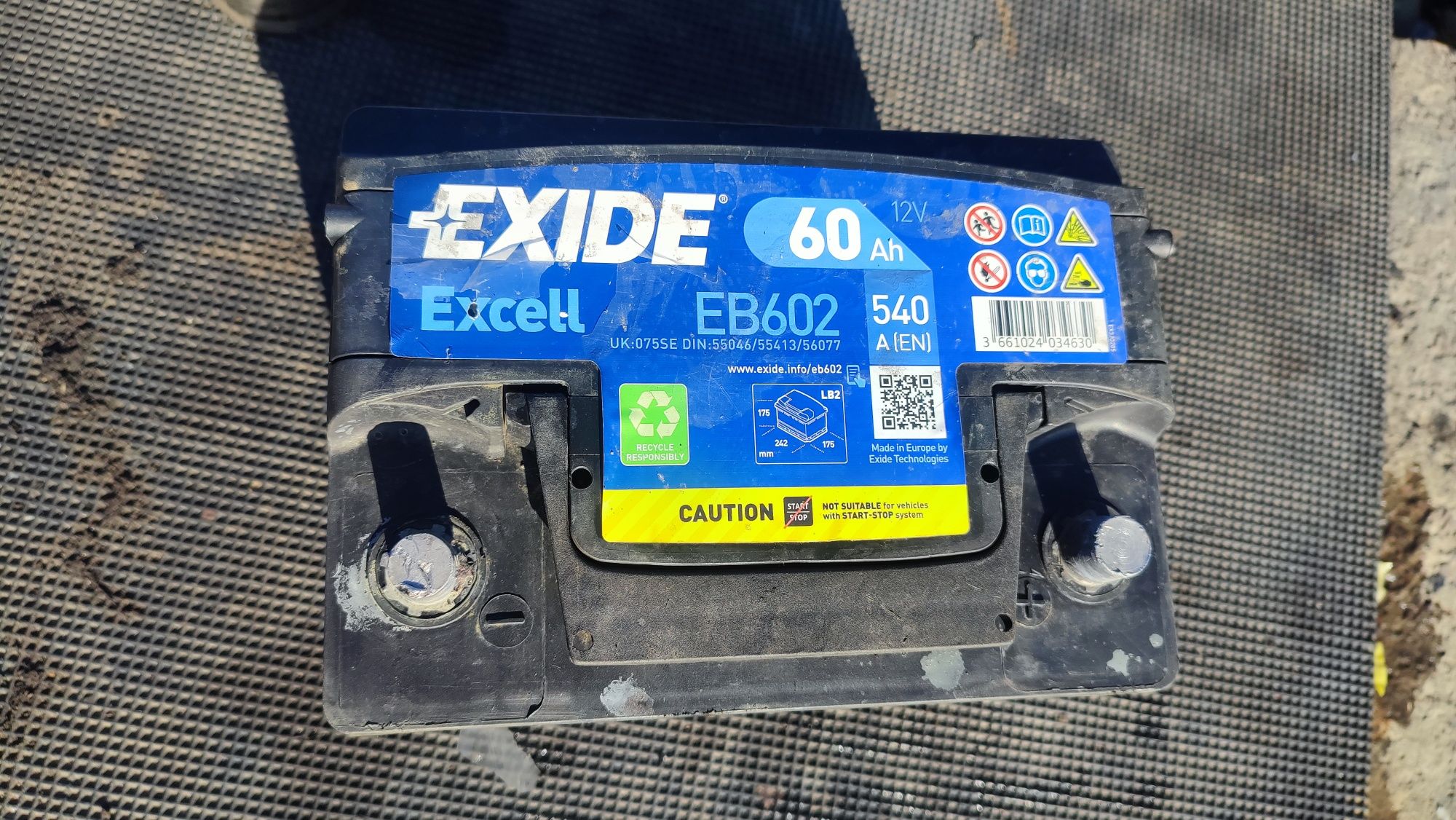 Акумулятор 60ah 540A Exide EB602 excell