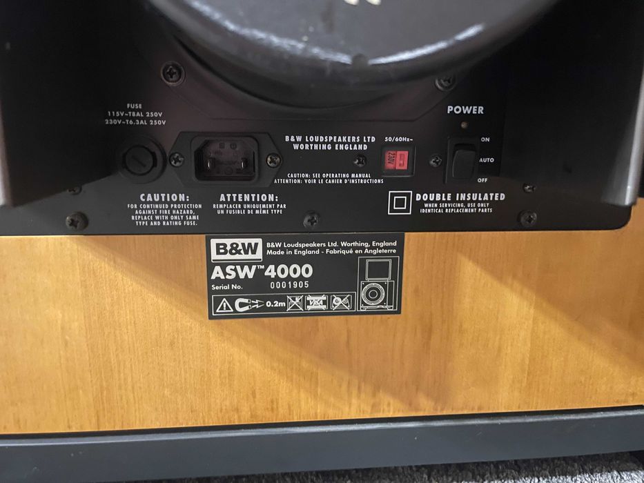 B&W ASW 4000 subwoofer 15" 75kg