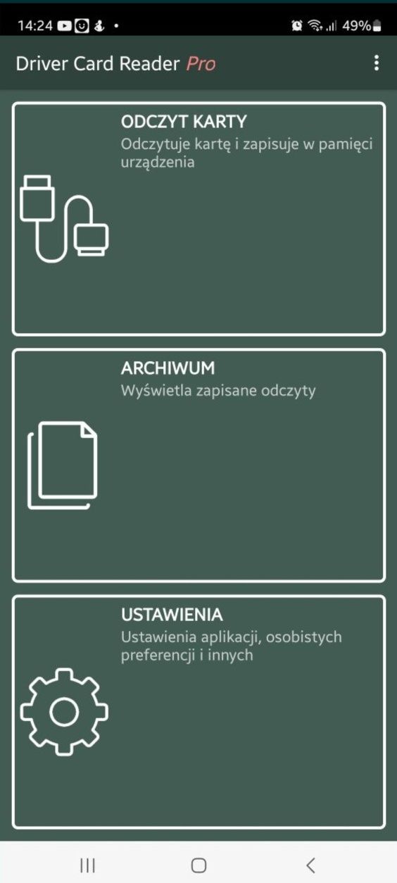 Czytnik karty kierowcy do tachografu zawodowego
pwpw G2 G1 kart tacho