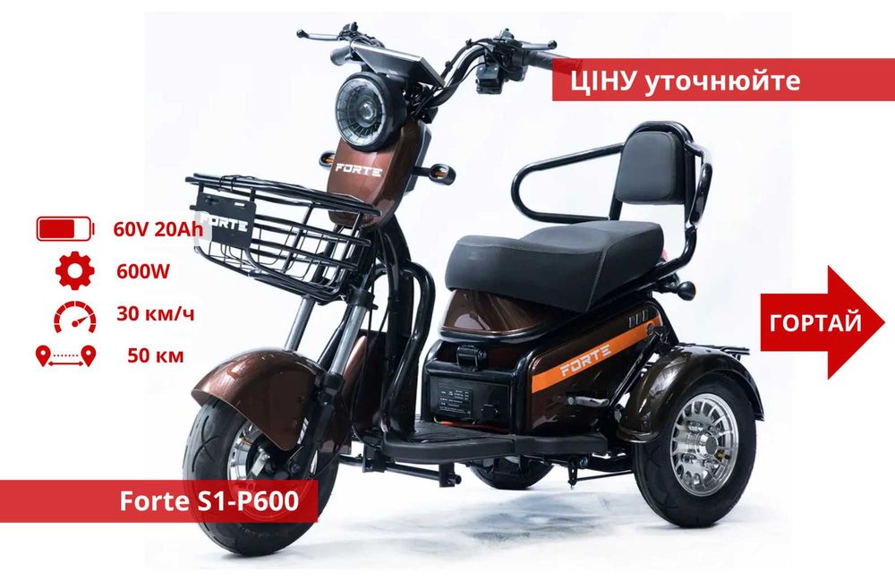 Електро Трицикли Crosser TR1 / Fada Oldi / Forte Family - Forte Cargo