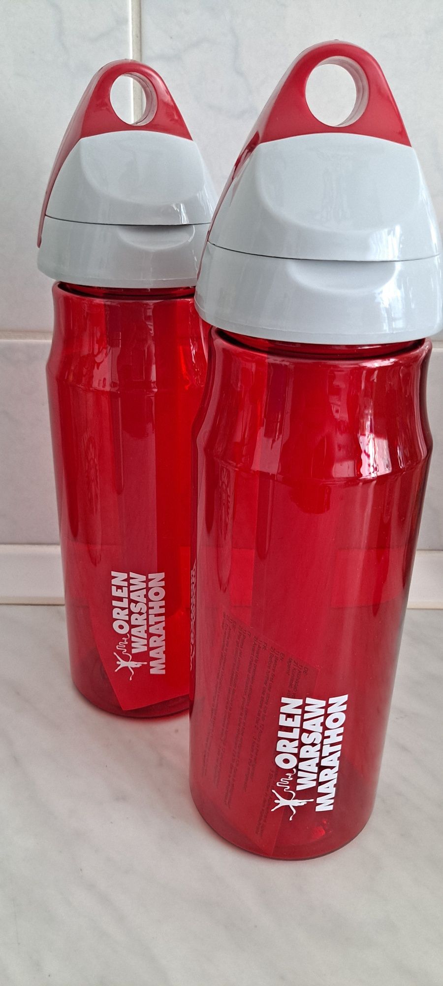 Bidon z logo "ORLEN WARSAW MARATHON". 2 sztuki
