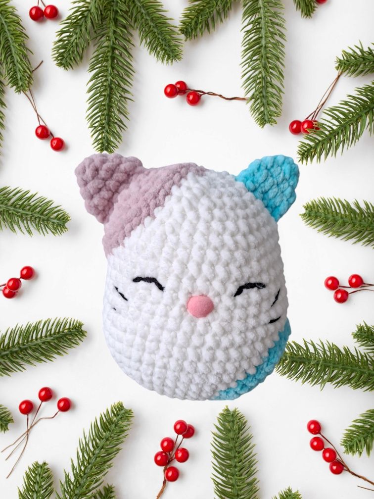 Squishmallows cat, pluszak wykonany na szydełku, nowy