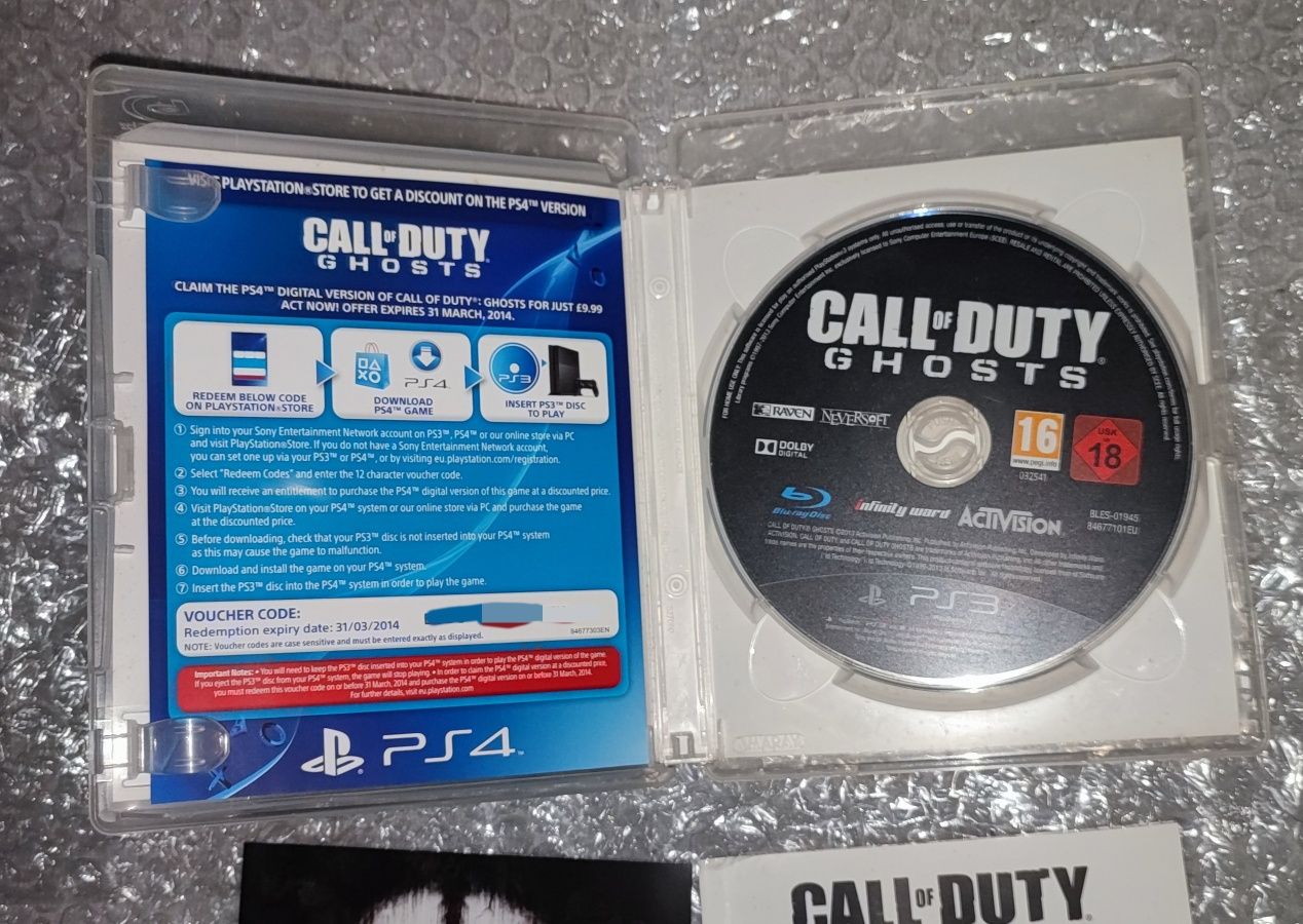 Płyta z grą  Call Of Duty GHOST Sony Playstation 3 ( original).