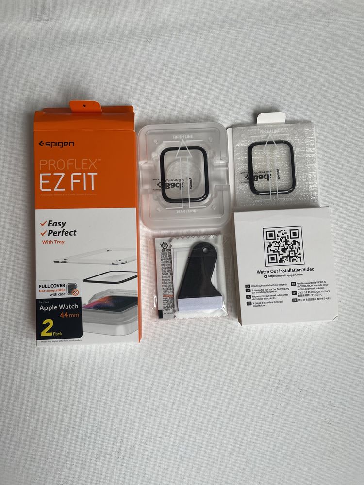 Spigen watch 44 ez fit szkło hybrydowe