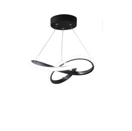 Lampa wisząca sufitowa żyrandol led 3 kolory 30 cm szerokość czarna