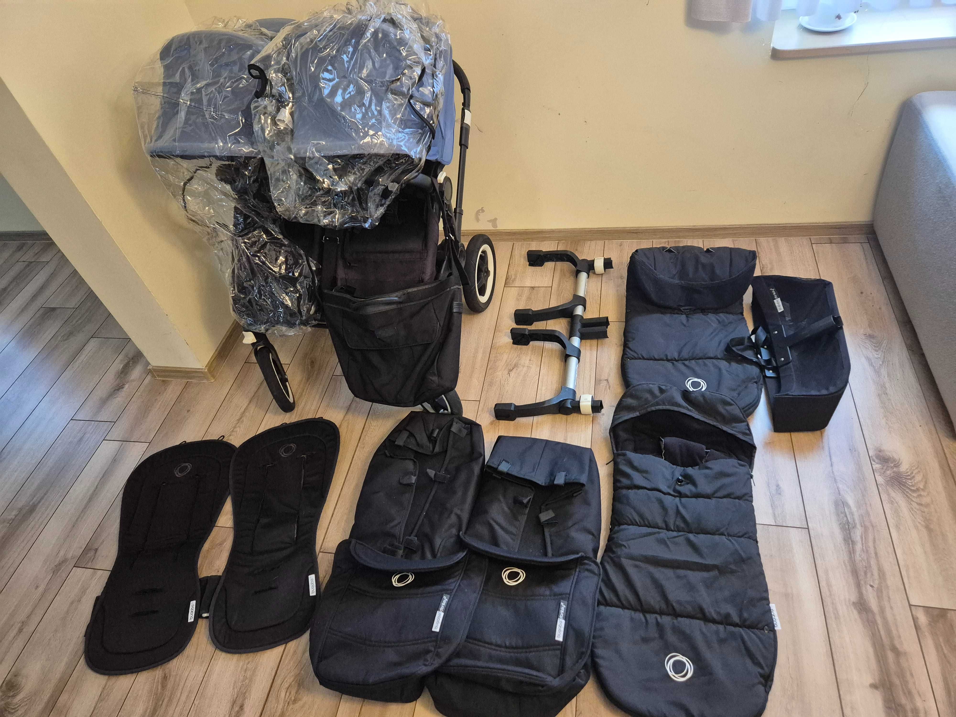 Wózek bugaboo donkey twin kompletny zestaw