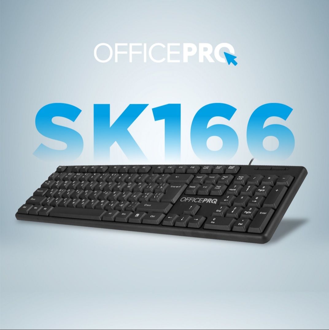 Клавіатура дротова OfficePro SK166 USB Black