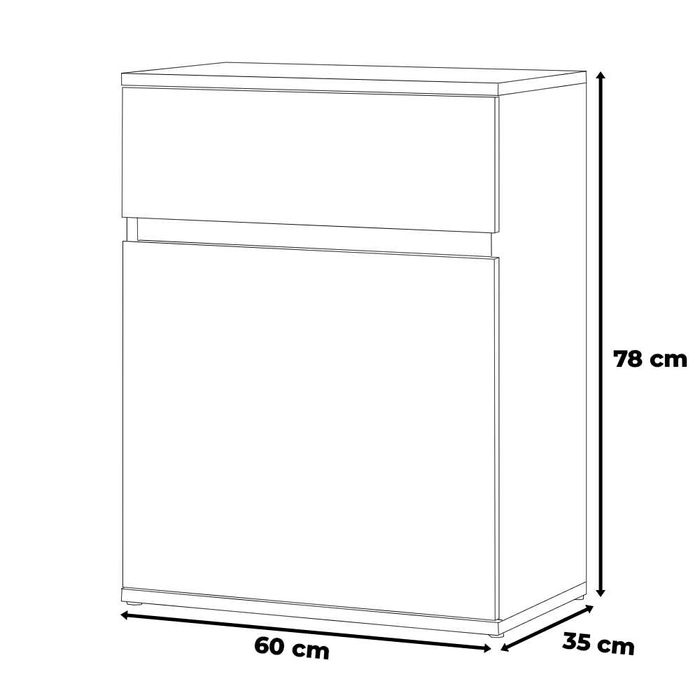 Komoda Kimi 60cm Z Szufladą Nowoczesna Szafka Do Sypialni Salonu Mała