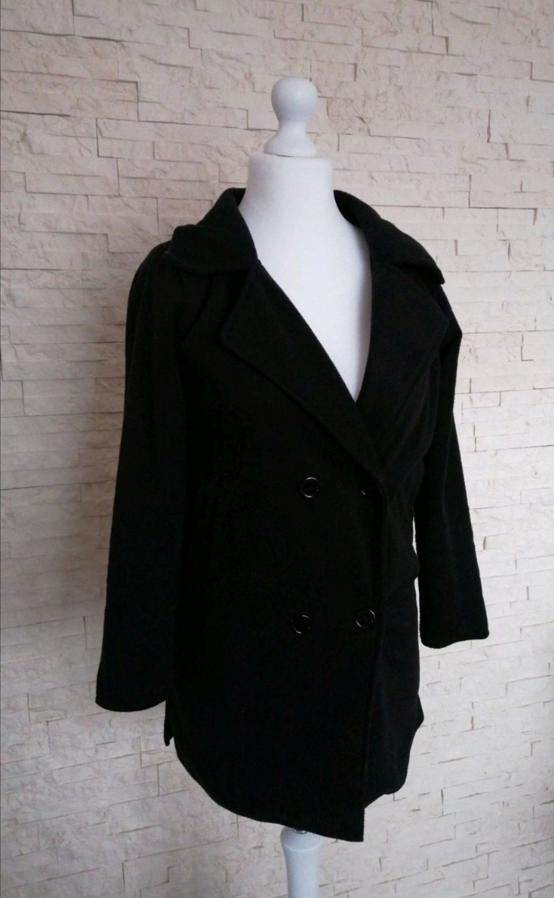 czarny płaszcz oversize XS