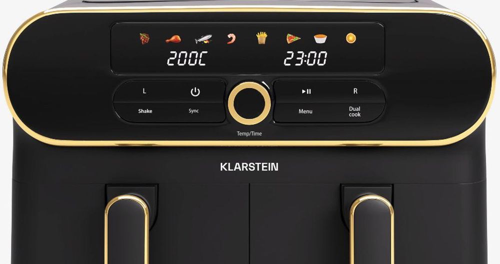 Aерофритюрниця Klarstein AuraAir Colour Touch з двома відсіками, нова