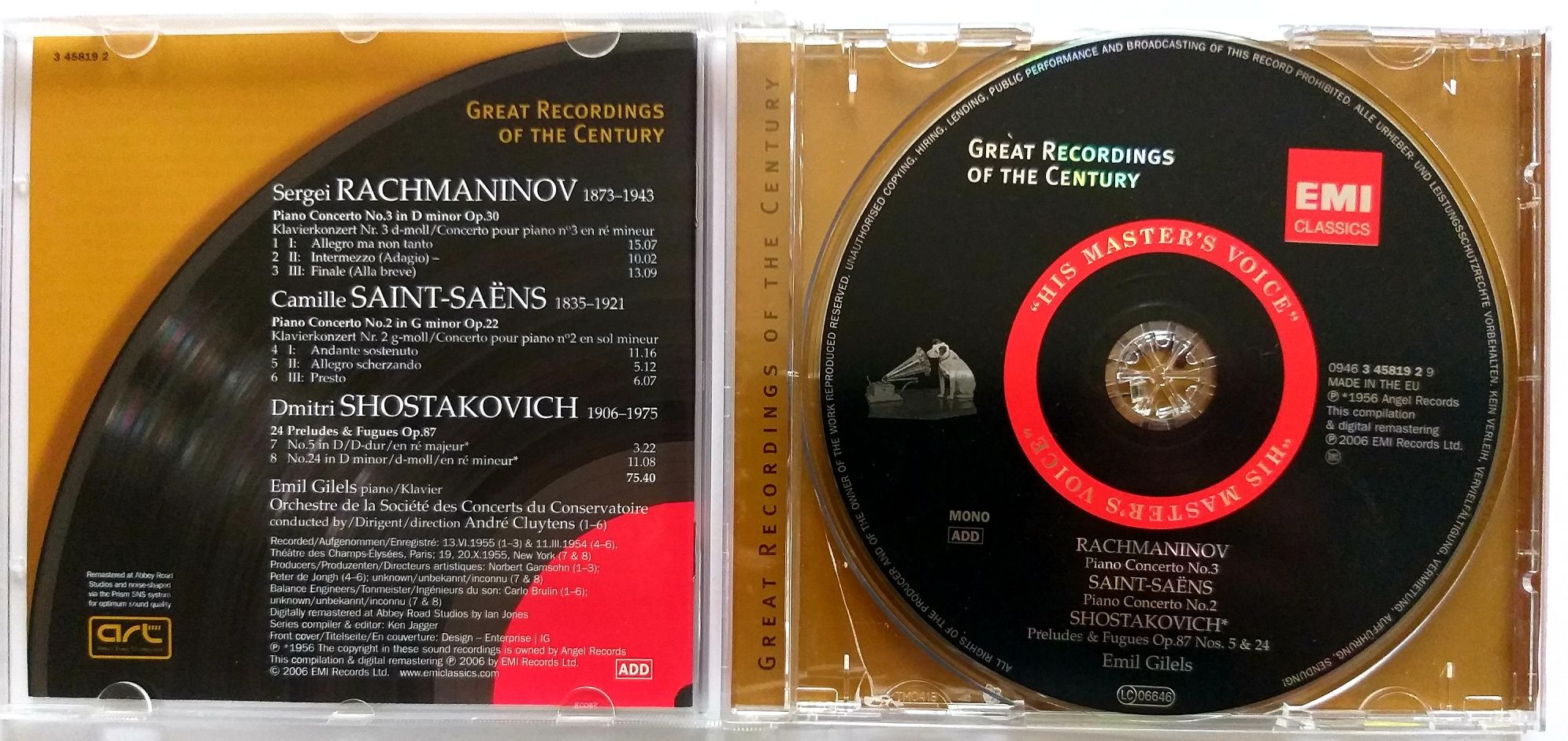 Great Recordings Of The Century Rachmaninov Saint Saens 2006r