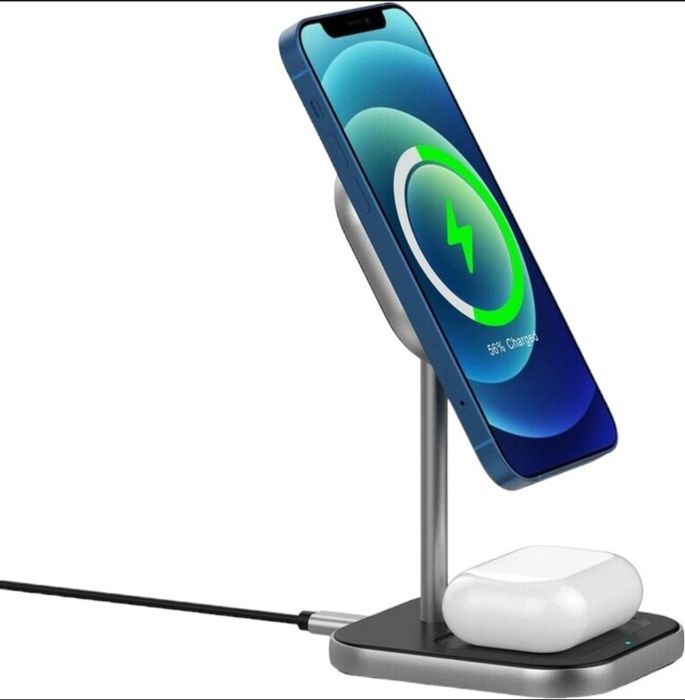 Бездротова зарядна станція Xqisit NP Charging Station 2 in 1