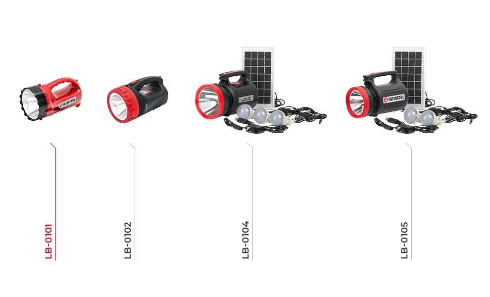 Фонарь аккумуляторный 1 LED 5W+15 SMD INTERTOOL LB-0101