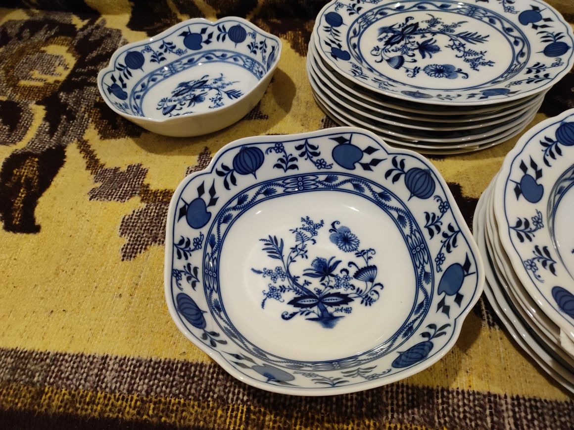 Фарфор порцеляна Oscar Schaller & Co тарелка  синий лук