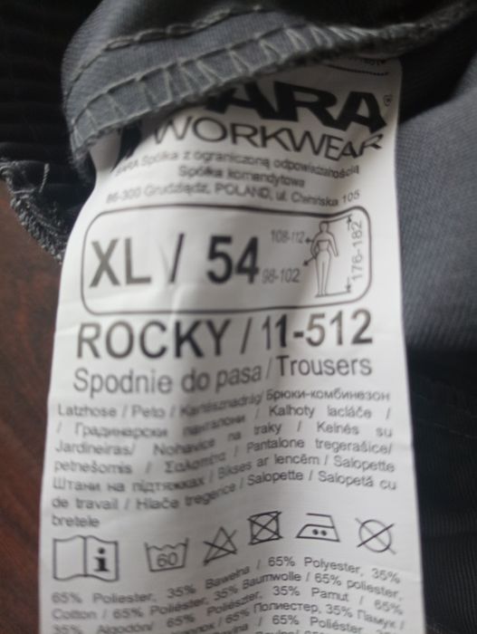Nowe spodnie robocze SARA WORKWEAR XL model Rocky – solidne i wygodne!